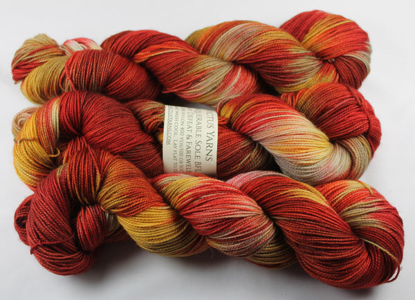 Defeat and Farewell Unconquerable Sole BFL SW BFL/nylon fingering weight sock yarn