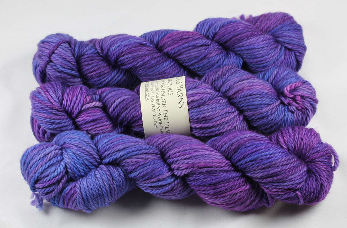 Don't Look Under the Lilacs Capacious 100% superwash merino bulky yarn