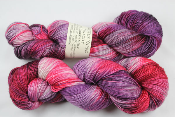 Missy Tenacity 80/20 merino/silk fingering weight yarn shawl length skein extra length