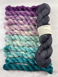 *SALE* Turple 12 pack Mini Skein Set Kismet Fingering Weight Yarn
