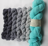 Greys/Just Beachy Victorious Gray Area Shawl Kit fingering weight yarn