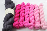 Magentas/Charred Kismet Shawl Kit fingering weight yarn