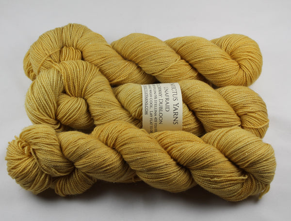 Dubloon Unafraid Superwash Merino/Nylon/Stellina fingering weight shimmer sock yarn
