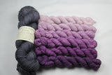 Purples/Charred Beyond MCN Gray Area Shawl Kit fingering weight yarn