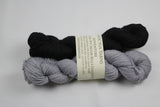 The Pit/Silver Bells Halfsies set Adventure Merino/Nylon Fingering Weight yarn