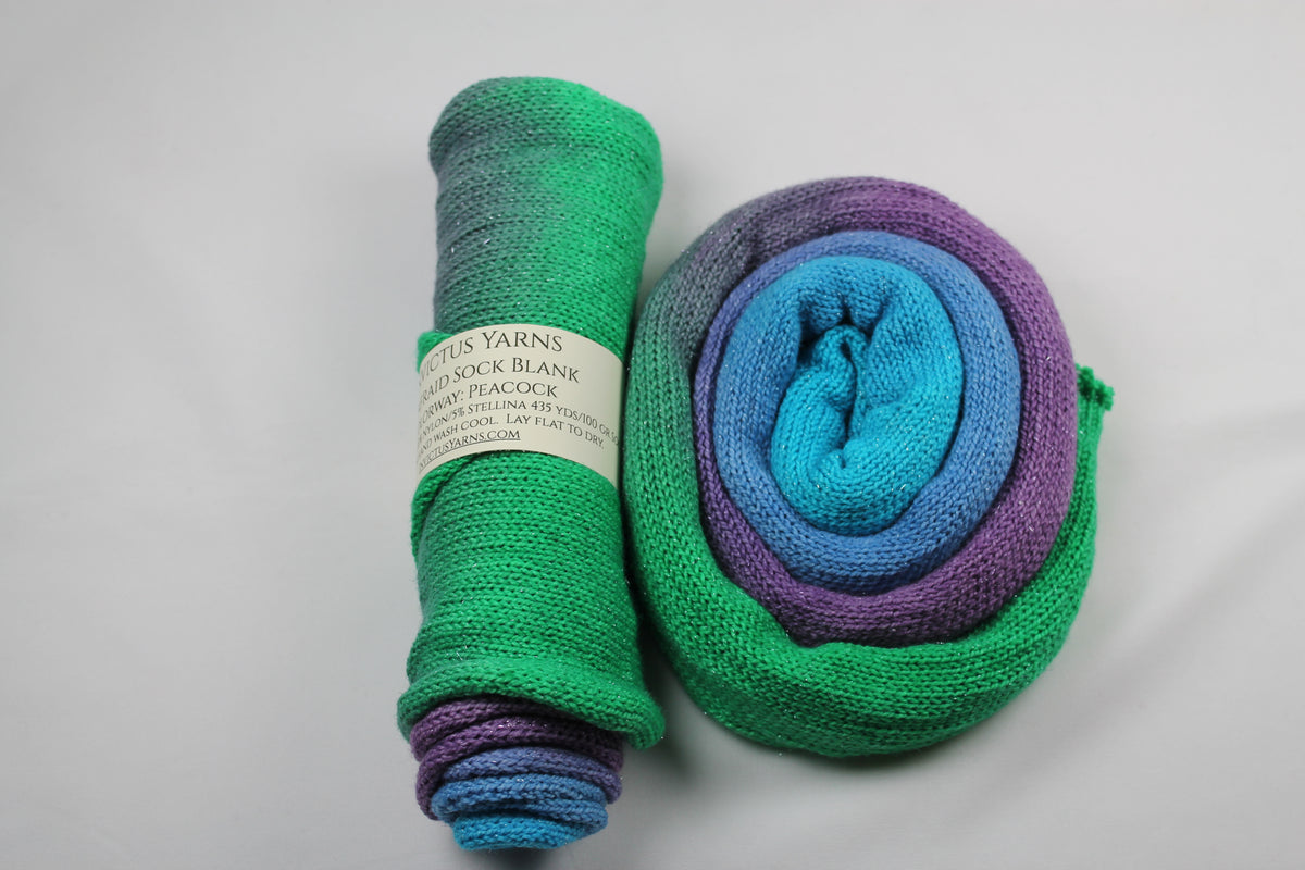 Peacock Unafraid Gradient Yarn Blanks Segue Shimmer Yarn Fingering Wei