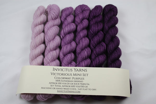 Purples Victorious Mini Kit fingering weight yarn