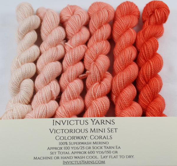 Corals Victorious Mini Kit fingering weight yarn