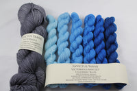 Blues/Charred Victorious Gray Area Shawl Kit fingering weight yarn