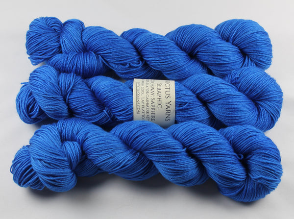 Sapphire Seraphic  MCS fingering weight merino cashmere silk sock yarn