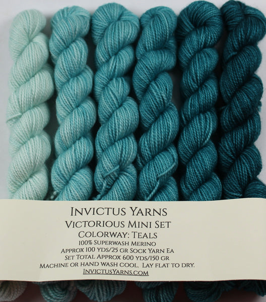 Teals Victorious Mini Kit fingering weight yarn