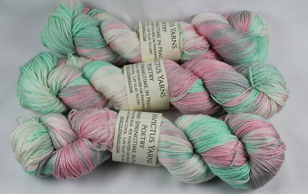 Sprintime in Prague Poetry merino/silk fingering weight yarn