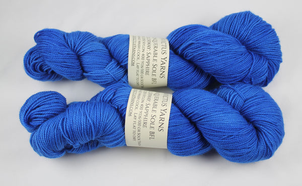 Sapphire Unconquerable Sole BFL SW BFL/nylon fingering weight sock yarn