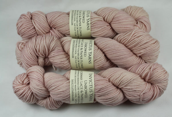 Lace & Paper Flowers Unbowed DK yarn 100% super wash merino