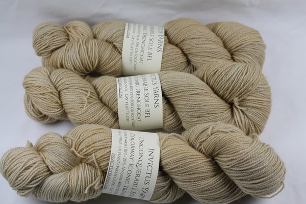 Iconic Trenchcoat Unconquerable Sole BFL SW BFL/nylon fingering weight sock yarn