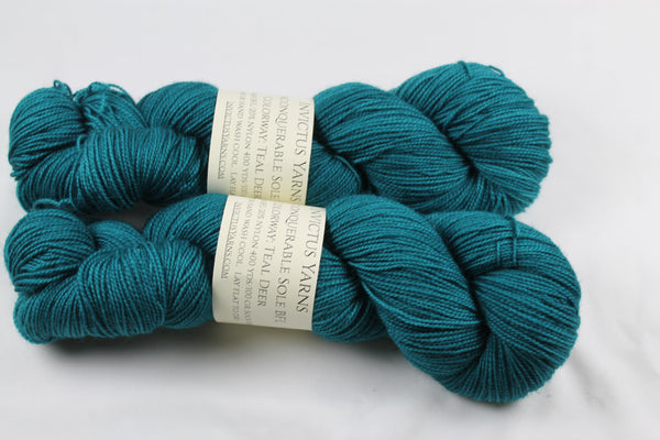 Teal Deer Unconquerable Sole BFL SW BFL/nylon fingering weight sock yarn