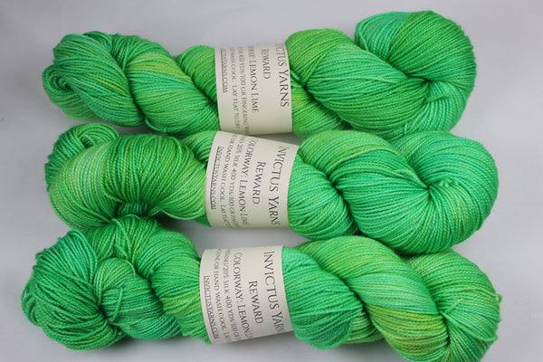 Lemon Lime Reward 80/20 merino/silk fingering weight sock yarn