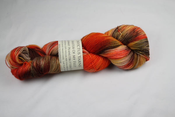 Peanut Butter Cup Master of My Feet  merino/nylon fingering weight sock yarn