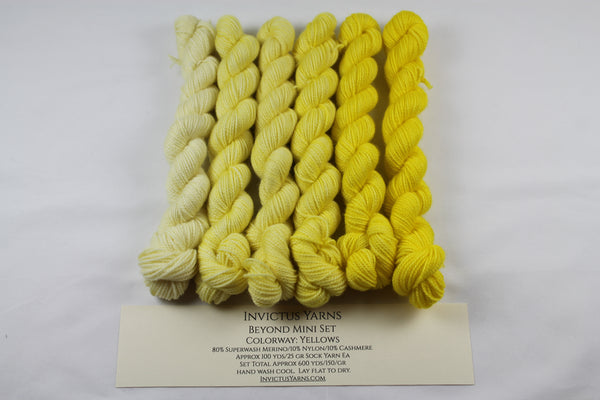 Yellows Beyond MCN Mini Kit fingering weight yarn