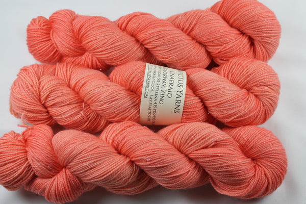 Zing Unafraid Superwash Merino/Nylon/Stellina fingering weight shimmer sock yarn