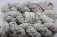 Christmas Confetti Unafraid Superwash Merino/Nylon/Stellina fingering weight shimmer sock yarn