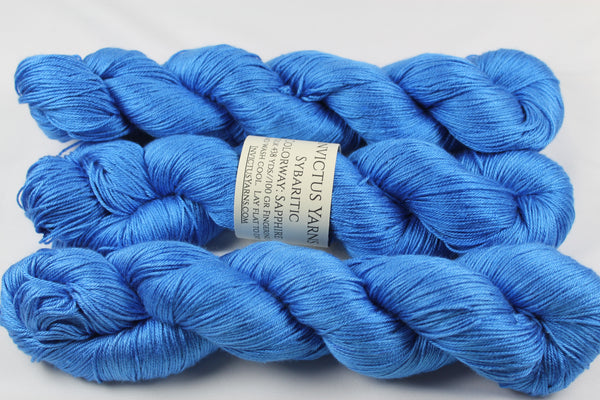 Sapphire Sybaritic 100% silk fingering weight yarn