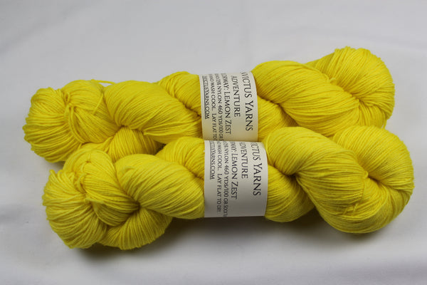 Lemon Zest Adventure merino/nylon sock yarn