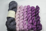 Purples/Charred Beyond MCN Gray Area Shawl Kit fingering weight yarn