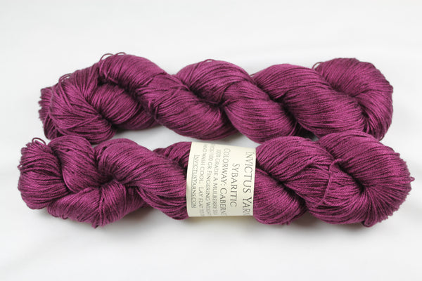Cabernet Sybaritic 100% silk fingering weight yarn