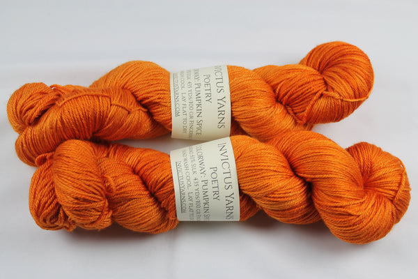 Pumpkin Spice Poetry merino/silk fingering weight yarn