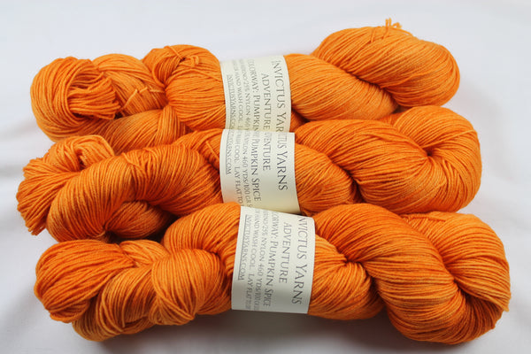 Pumpkin Spice Adventure merino/nylon sock yarn