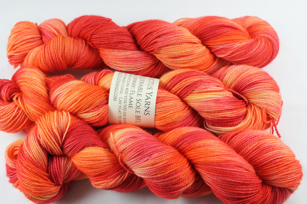 Flame Unconquerable Sole BFL SW BFL/nylon fingering weight sock yarn