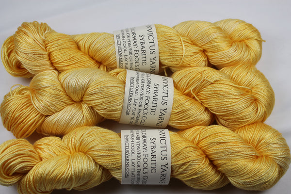 Fool's Gold Sybaritic 100% silk fingering weight yarn