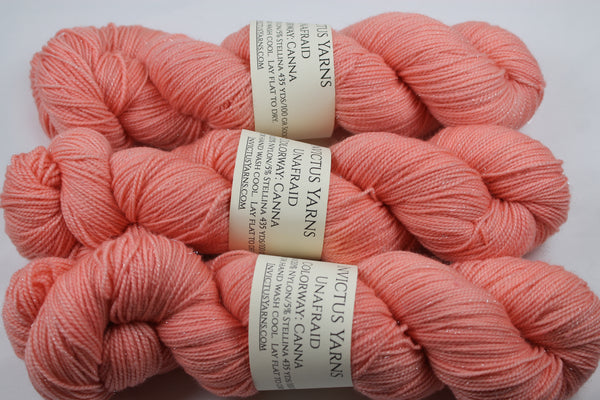 Canna Unafraid Superwash Merino/Nylon/Stellina fingering weight shimmer sock yarn
